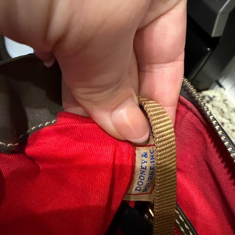 RARE Dooney & Bourke Maxine Tote Ostrich Embossed Leather Soy Blue Zip Tote - Picture 6 of 7